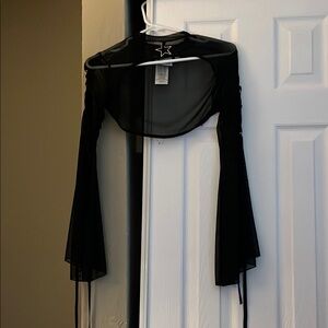 Daisy Street Gothic Mesh Lace-up Top